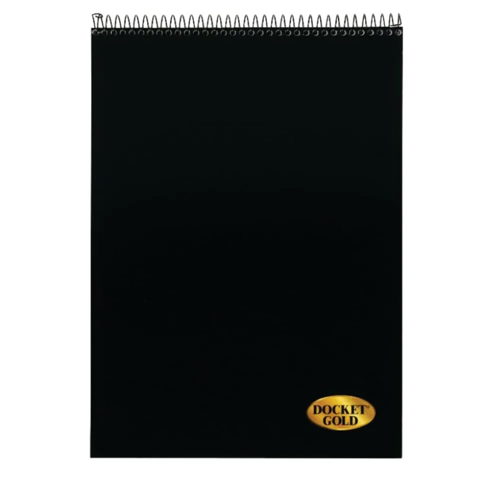 TOPS Docket Gold Wirebound Writing Pad, 8 1/2" x 11 3/4", Legal Ruled, 70 Sheets, White