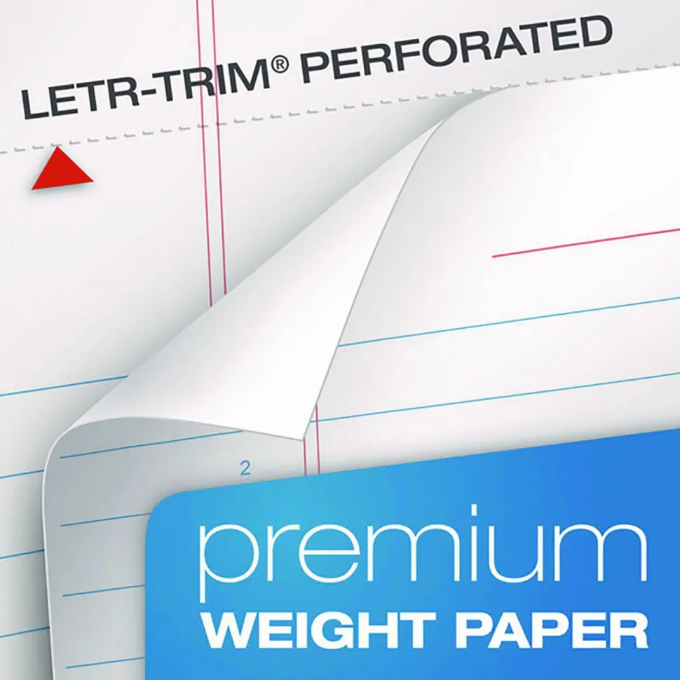 TOPS Docket Gold Wirebound Writing Pad, 8 1/2" x 11 3/4", Legal Ruled, 70 Sheets, White