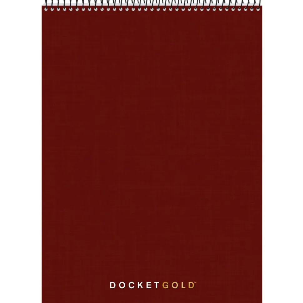 TOPS Docket Gold Wirebound Writing Pad, 8 1/2" x 11 3/4", Legal Ruled, 70 Sheets, White