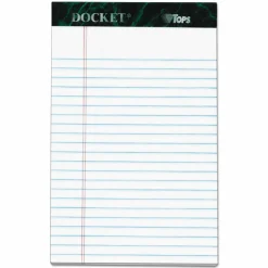 TOPS Docket Ruled Perforated Pads, Narrow Rule, (50) White 5 x 8 Sheets, 6/Pack