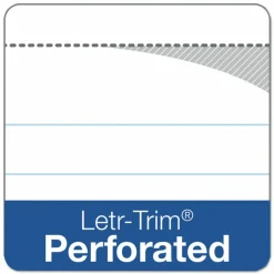 TOPS Docket Ruled Perforated Pads, Narrow Rule, (50) White 5 x 8 Sheets, 6/Pack