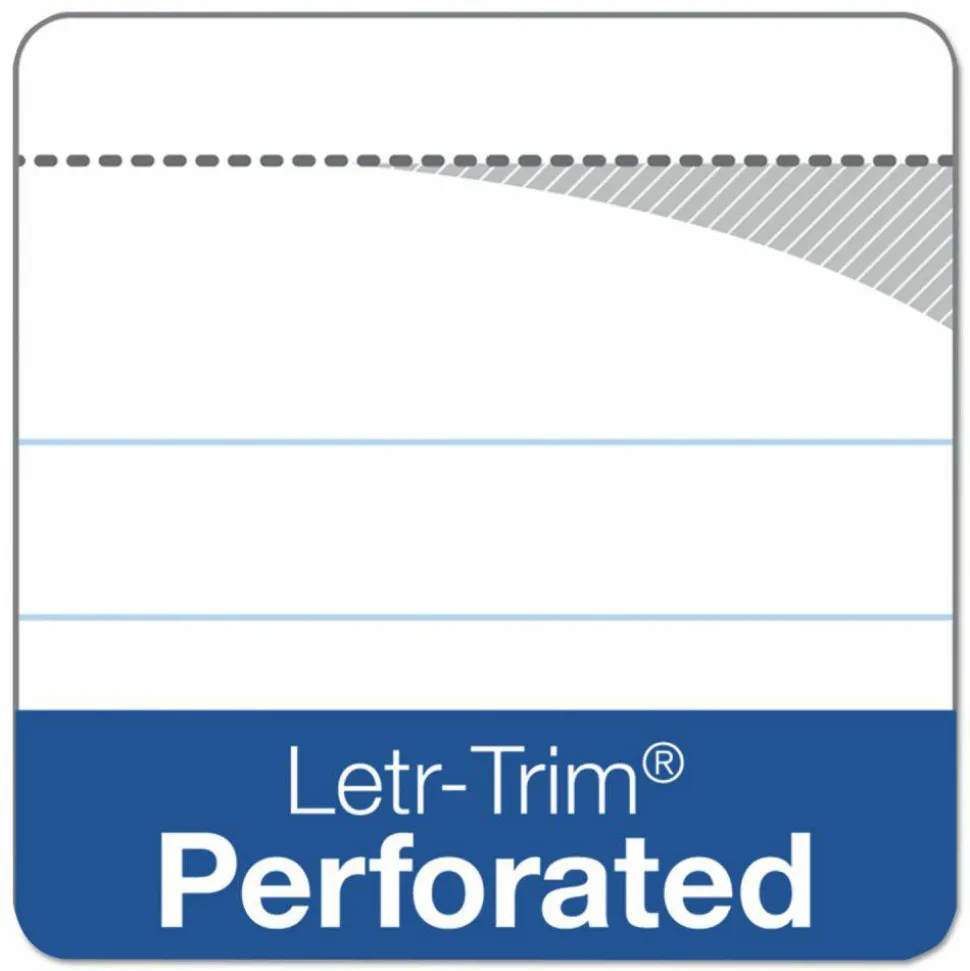 TOPS Docket Ruled Perforated Pads, Narrow Rule, (50) White 5 x 8 Sheets, 6/Pack