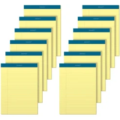 TOPS Docket Writing Pads, 8 1/2" x 11 3/4", Legal Ruled, 50 Sheets Per Pad, Canary, Pack Of 12 Pads