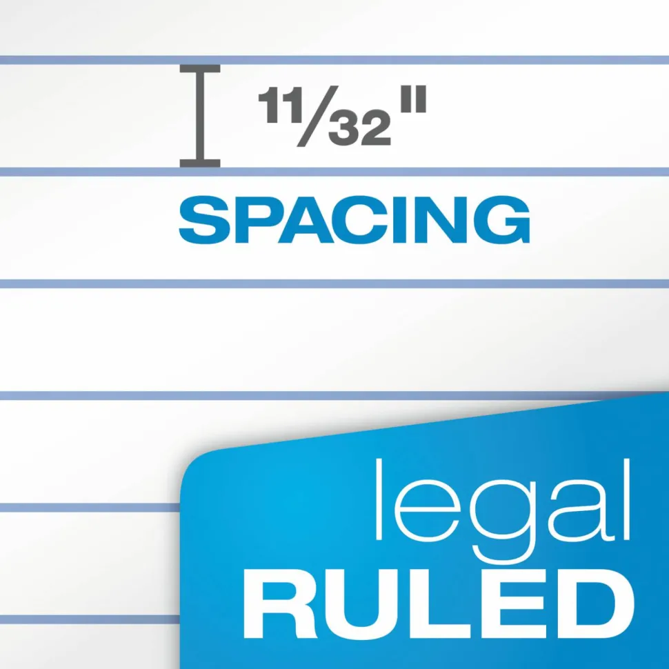 TOPS Docket Writing Pads, 8 1/2" x 11 3/4", Legal Ruled, 50 Sheets Per Pad, White, Pack Of 12 Pads