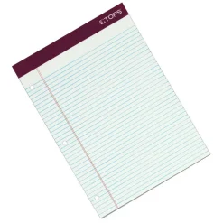 TOPS Double Docket Gold Writing Pads, 8 1/2" x 11", Narrow Ruled, 200 Pages (100 Sheets), 3-Hole Punched, White, Pack Of 2