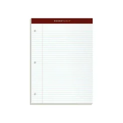 TOPS Double Docket Gold Writing Pads, 8 1/2" x 11", Narrow Ruled, 200 Pages (100 Sheets), 3-Hole Punched, White, Pack Of 2