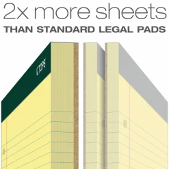 TOPS Double Docket Ruled Pads, Wide/Legal Rule, (100) Canary Yellow 8.5 x 11 Sheets, 6/Pack