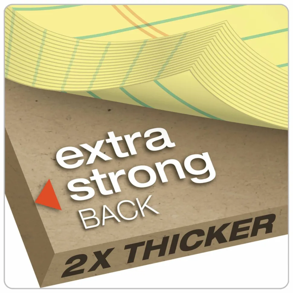 TOPS Double Docket Ruled Pads, Wide/Legal Rule, (100) Canary Yellow 8.5 x 11 Sheets, 6/Pack
