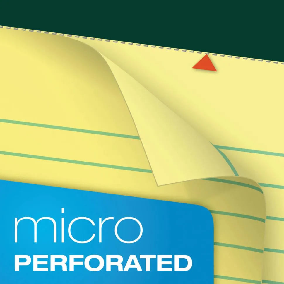 TOPS Double Docket Ruled Pads, Wide/Legal Rule, (100) Canary Yellow 8.5 x 11 Sheets, 6/Pack
