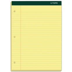 TOPS Double Docket Ruled Pads, Wide/Legal Rule, (100) Canary Yellow 8.5 x 11 Sheets, 6/Pack