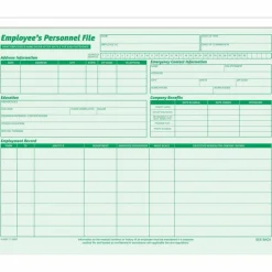 TOPS Employee Record File Folders, 11 3/4" x 9 1/2", Green, Pack Of 20