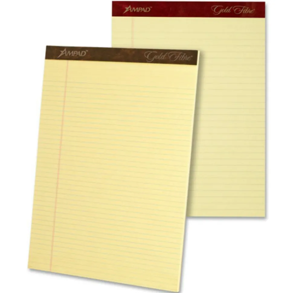 TOPS Gold Fibre Premium Rule Writing Pads - Letter - 50 Sheets - Watermark - Stapled/Glued - 0.34" Ruled - 20032