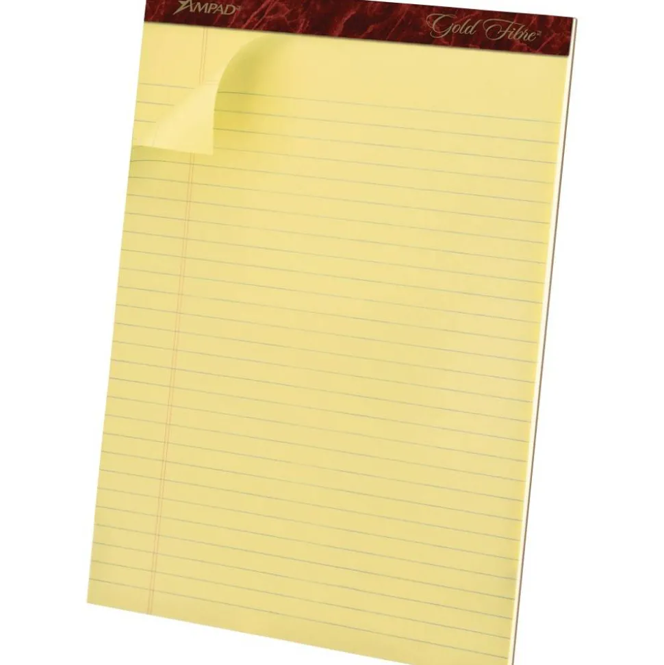 TOPS Gold Fibre Premium Rule Writing Pads - Letter - 50 Sheets - Watermark - Stapled/Glued - 0.34" Ruled - 20032