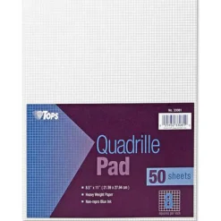 TOPS Graph Pad - 50 Sheets - Both Side Ruling Surface - 20 lb Basis Weight - Letter - 8 1/2