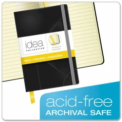 TOPS Idea Collective Journal with Elastic Closure, 1-Subject, Wide/Legal Rule, Black Hardcover, (96) 5.5 x 3.5 Sheets