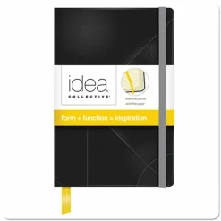 TOPS Idea Collective Journal with Elastic Closure, 1-Subject, Wide/Legal Rule, Black Hardcover, (96) 5.5 x 3.5 Sheets