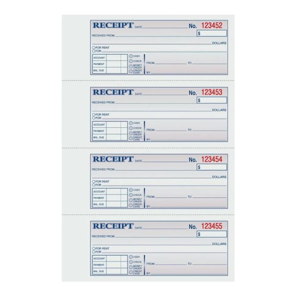 TOPS Manifold Receipt Book, 3-Part, 7 5/8" x 11", White/Canary/Pink
