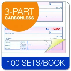 TOPS Manifold Receipt Book, 3-Part, 7 5/8