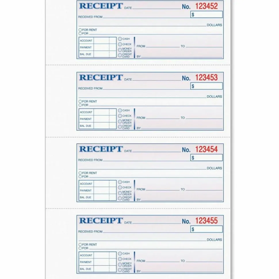 TOPS Manifold Receipt Book, 3-Part, 7 5/8" x 11", White/Canary/Pink