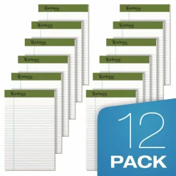 TOPS Perforated Jr. Legal Rule Pads, 5" x 8", Legal Rule, 50 Sheets Per Pad, White, Pack Of 12