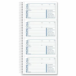 TOPS Phone Message Book, 2-Part, 11" x 5 1/2", 4 Messages Per Page, 100 Pages (100 Sheets), White/Canary