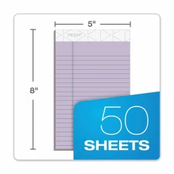 TOPS Prism + Colored Writing Pads, Narrow Rule, (50) Pastel Orchid 5 x 8 Sheets, 12/Pack