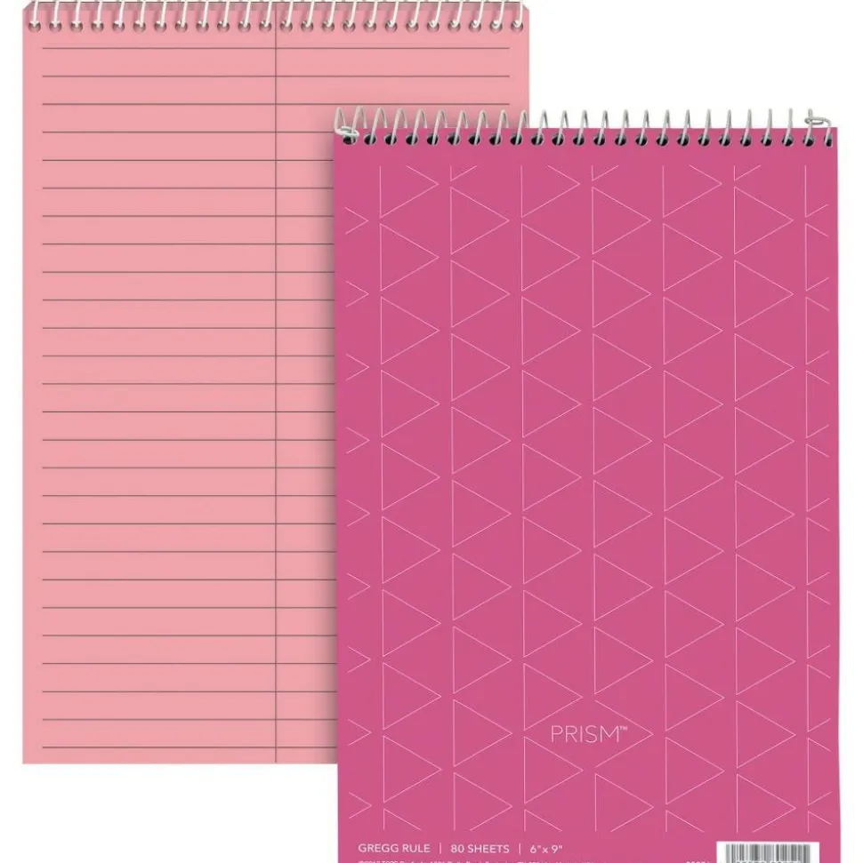 TOPS Prism+ Color Steno Books, 6" x 9", 100% Recycled, Gregg Ruled, 80 Sheets, Pink, Pack Of 4