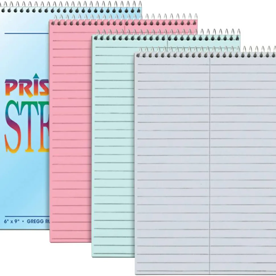 TOPS Prism+ Color Steno Notebooks, 6" x 9", Gregg Ruled, 30% Recycled, 80 Sheets, Gray, Pack Of 4