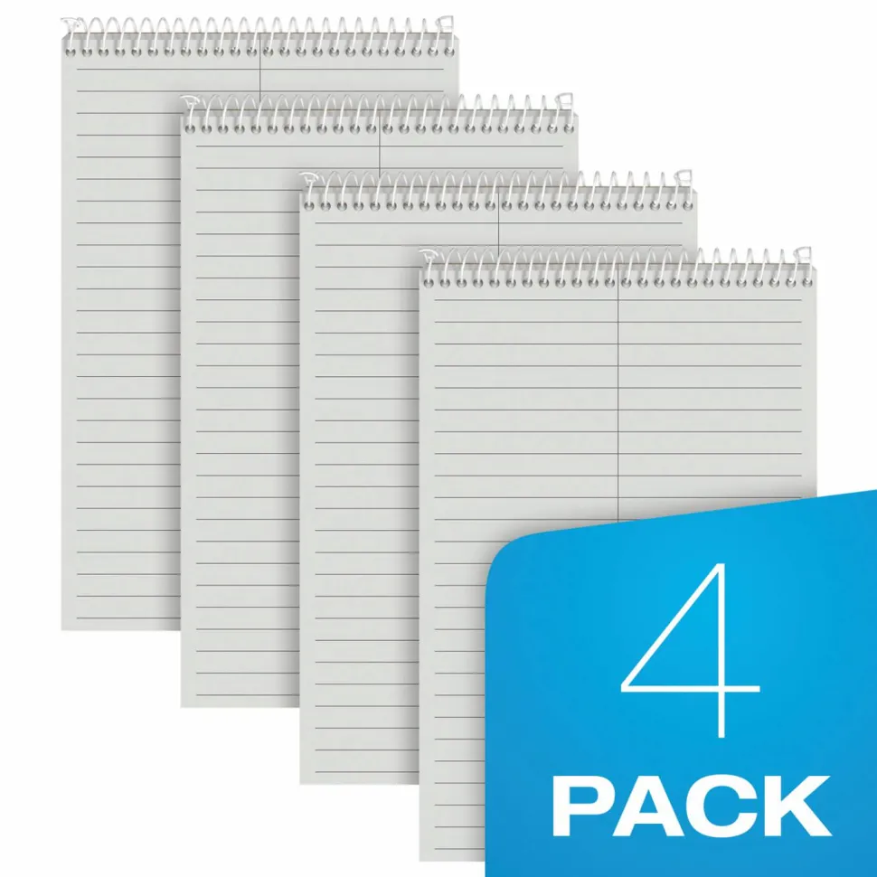 TOPS Prism+ Color Steno Notebooks, 6" x 9", Gregg Ruled, 30% Recycled, 80 Sheets, Gray, Pack Of 4