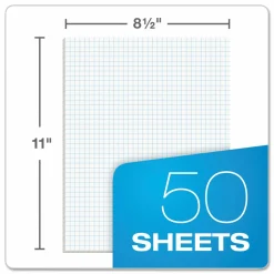 TOPS Quadrille Pads With Heavyweight Paper, 4 x 4 Squares/Inch, 50 Sheets, White