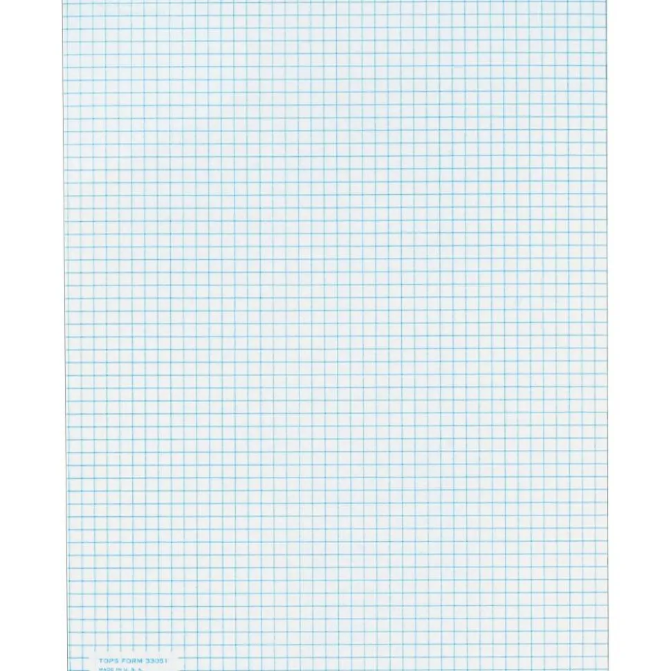 TOPS Quadrille Pads, 5 x 5 Squares/Inch, 50 Sheets, White/Blue