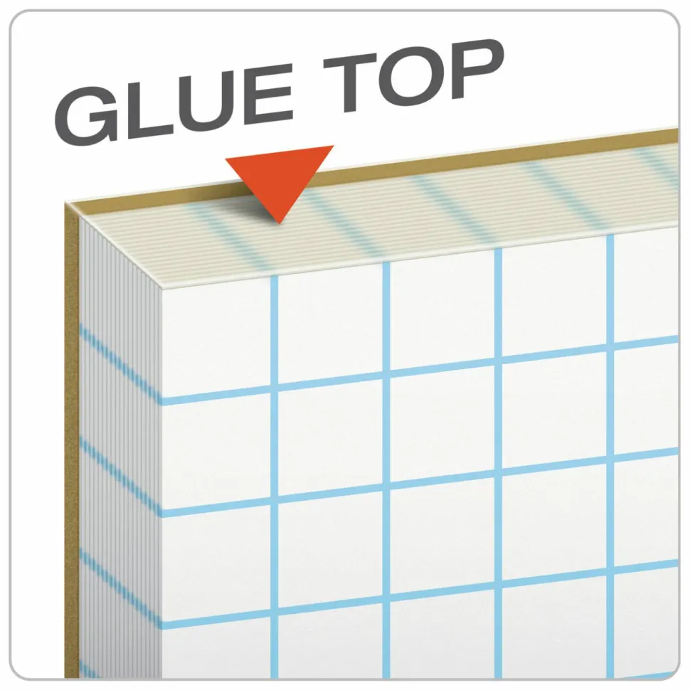 TOPS Quadrille Pads, 5 x 5 Squares/Inch, 50 Sheets, White/Blue
