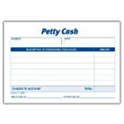 Tops Received of Petty Cash Form, 5" x 3-1/2"