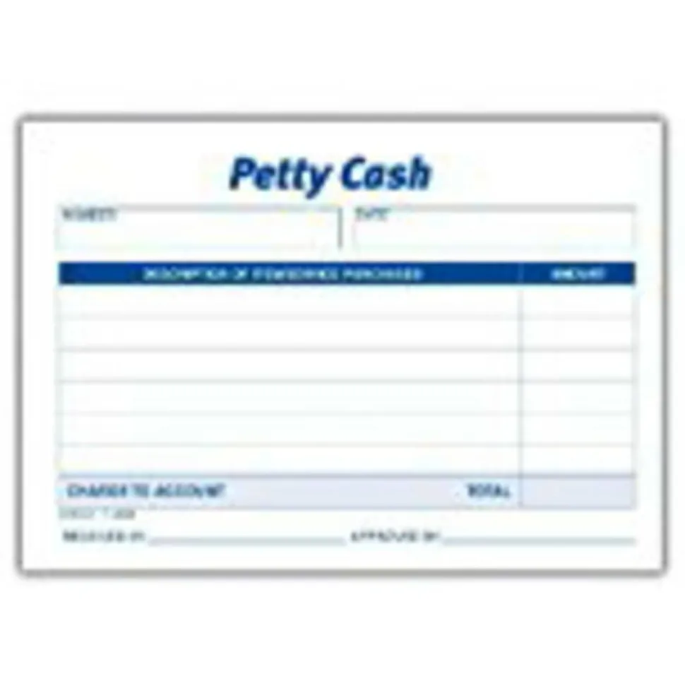 Tops Received of Petty Cash Form, 5" x 3-1/2"