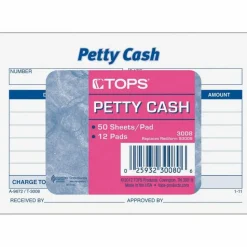 Tops Received of Petty Cash Form, 5" x 3-1/2"