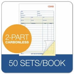 TOPS Sales Order Book, Two-Part Carbonless, 7.94 x 5.56, 50 Forms Total