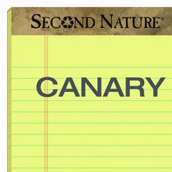 TOPS Second Nature Recycled Ruled Pads, Wide/Legal Rule, (50) Canary Yellow 8.5 x 11 Sheets, Dozen