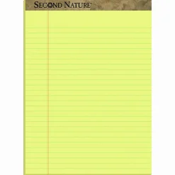 TOPS Second Nature Recycled Ruled Pads, Wide/Legal Rule, (50) Canary Yellow 8.5 x 11 Sheets, Dozen