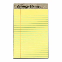 TOPS Second Nature 30% Recycled Writing Pads, 5" x 8", Legal Ruled, 50 Sheets, Canary, Pack Of 12 Pads