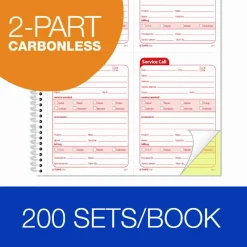 TOPS Service Call 2-part Spiral Message Slip Book - 200 Sheet(s) - Spiral Bound - 2 Part - Carbonless Copy - 4100