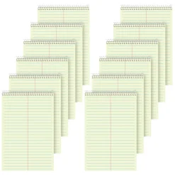 TOPS Steno Books, 6" x 9", Gregg Ruled, 80 Sheets, Green, Pack Of 12