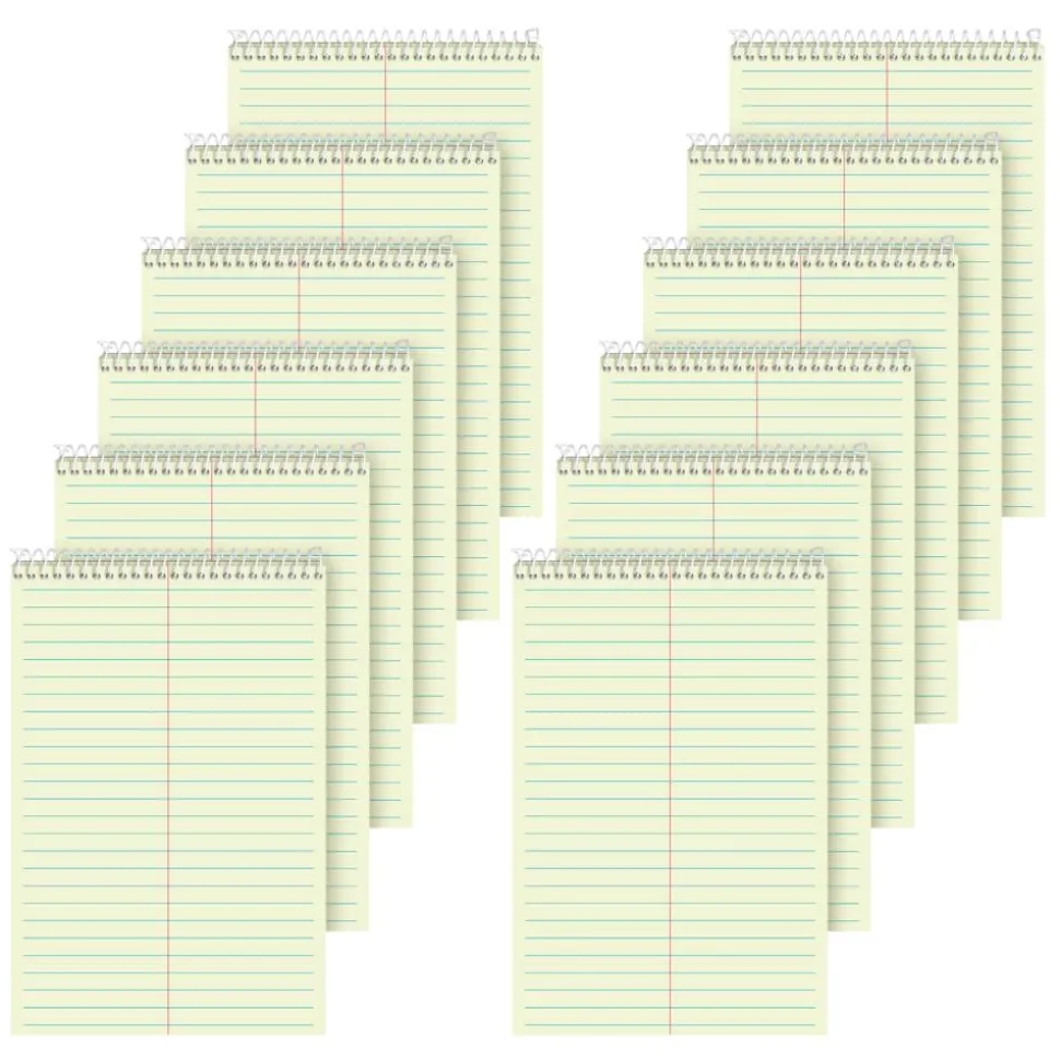 TOPS Steno Books, 6" x 9", Gregg Ruled, 80 Sheets, Green, Pack Of 12