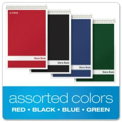 TOPS Steno Books, 6" x 9", Gregg Ruled, 80 Sheets, Green, Pack Of 4