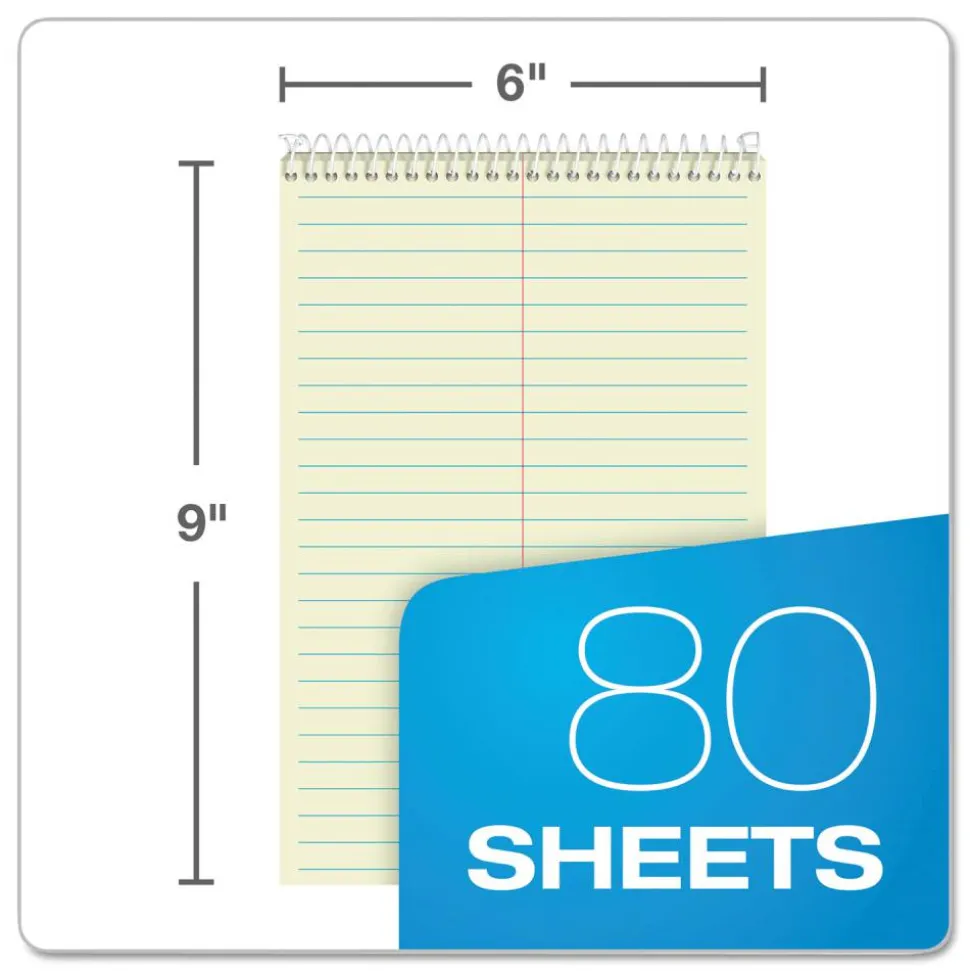 TOPS Steno Books, 6" x 9", Gregg Ruled, 80 Sheets, Green, Pack Of 4