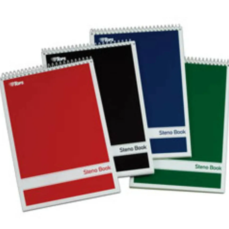 TOPS Steno Books, 6" x 9", Gregg Ruled, 80 Sheets, Green, Pack Of 4