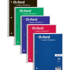 TOPS 1-Subject Spiral Notebook, Wide Rule, Perforated, 10 1/2" x 8", 70 Sheets, Assorted Colors