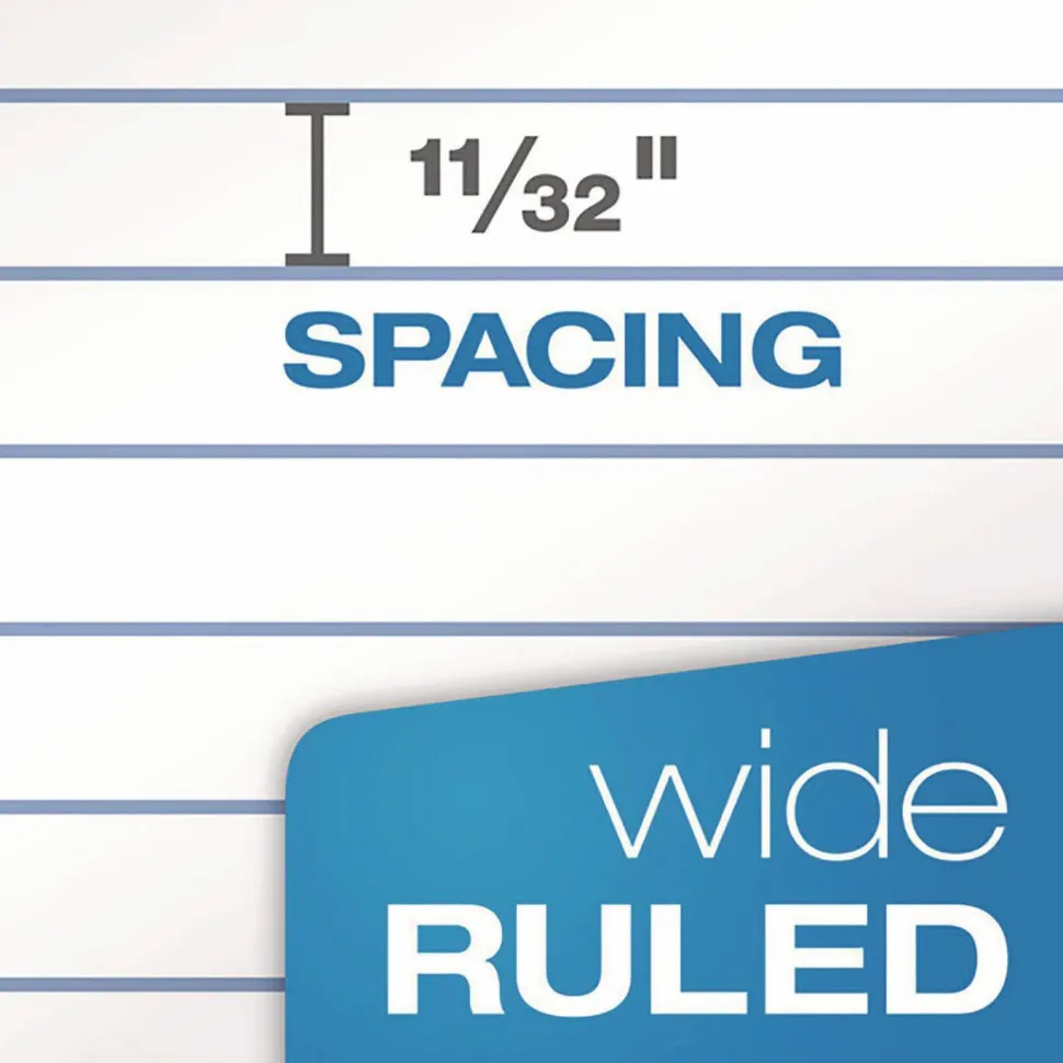 TOPS 1-Subject Spiral Notebook, Wide Rule, Perforated, 10 1/2" x 8", 70 Sheets, Assorted Colors