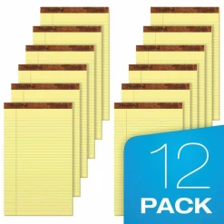 TOPS "The Legal Pad" Plus Ruled Perforated Pads with 40 pt. Chipboard Back, Wide/Legal Rule, (50) Canary 8.5 x 14 Sheets, Dozen