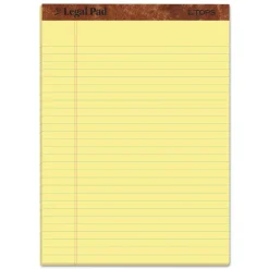 TOPS "The Legal Pad" Ruled Perforated Pads, Wide/Legal Rule, (50) Canary 8.5 x 11 Sheets, Dozen