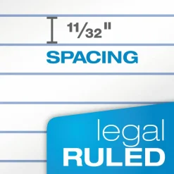 TOPS "The Legal Pad" Ruled Perforated Pads, Wide/Legal Rule, (50) White 8.5 x 11 Sheets